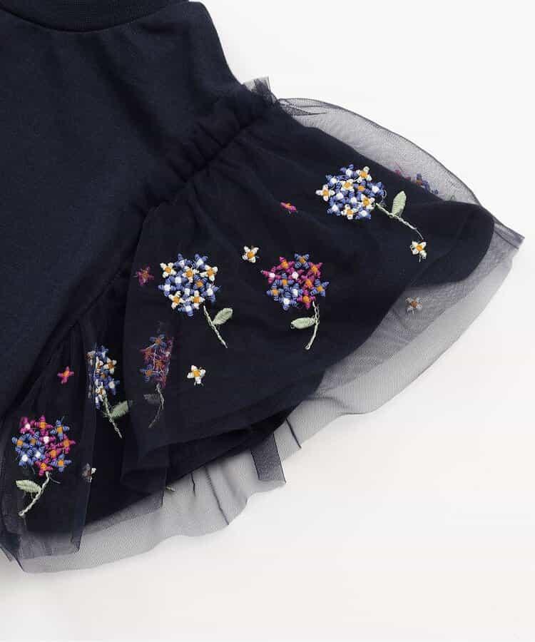 蕾絲袖 刺繡繡球花上衣