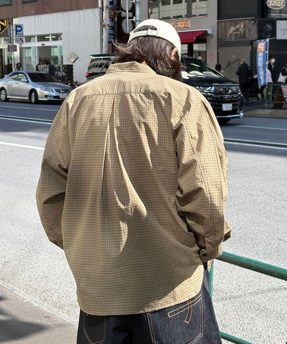 大口袋格子襯衫
