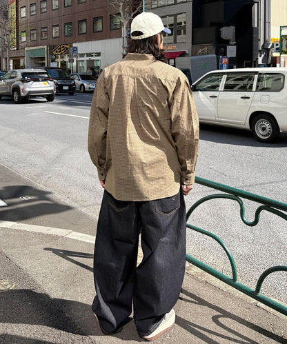大口袋格子襯衫