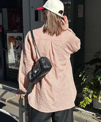大口袋格子襯衫