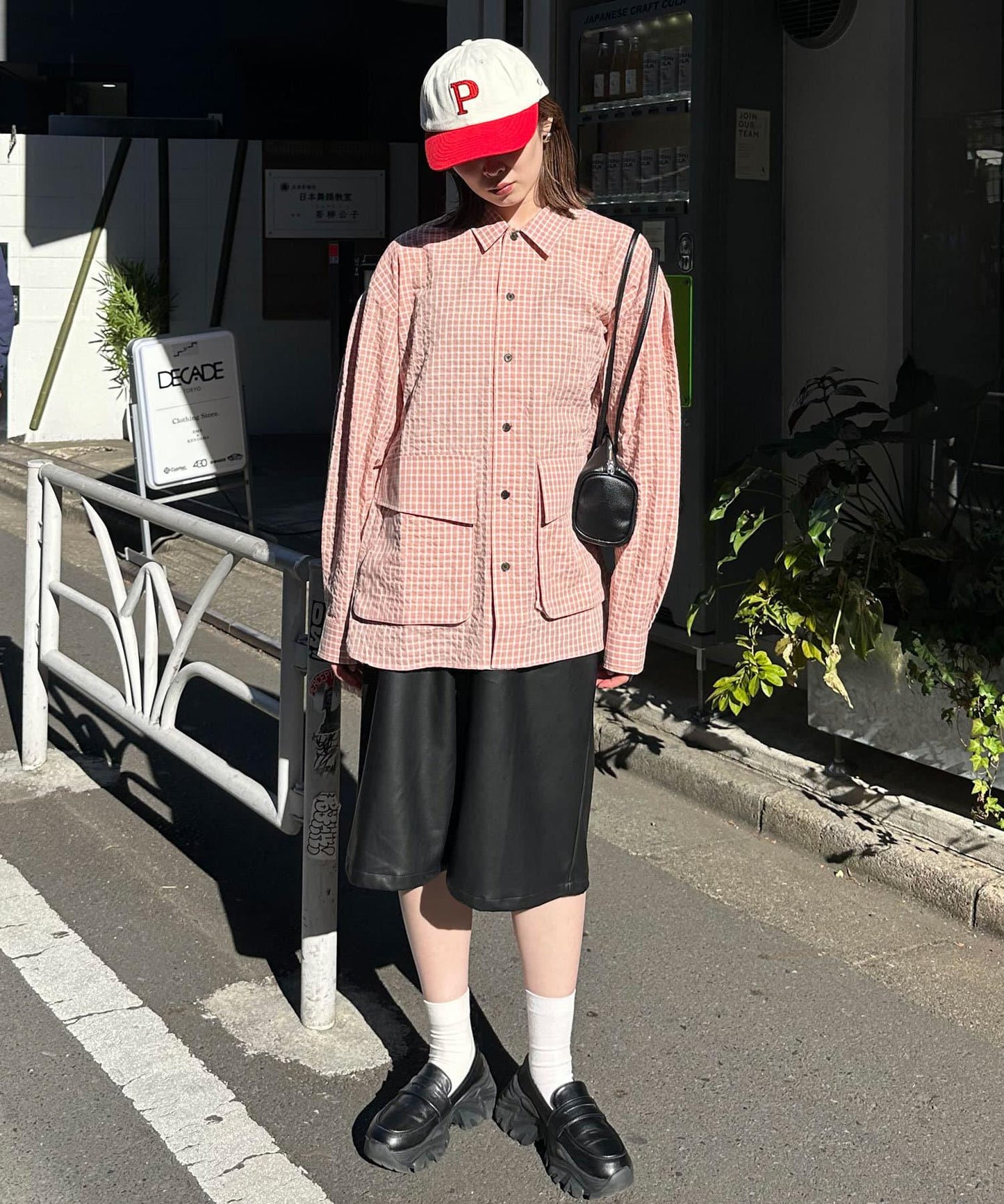 大口袋格子襯衫