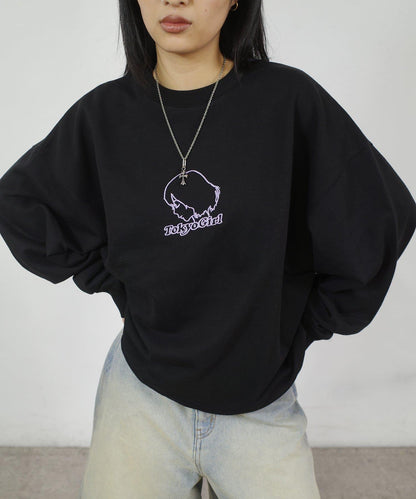 /2尺寸【東京女孩】3D刺繡logo圓領