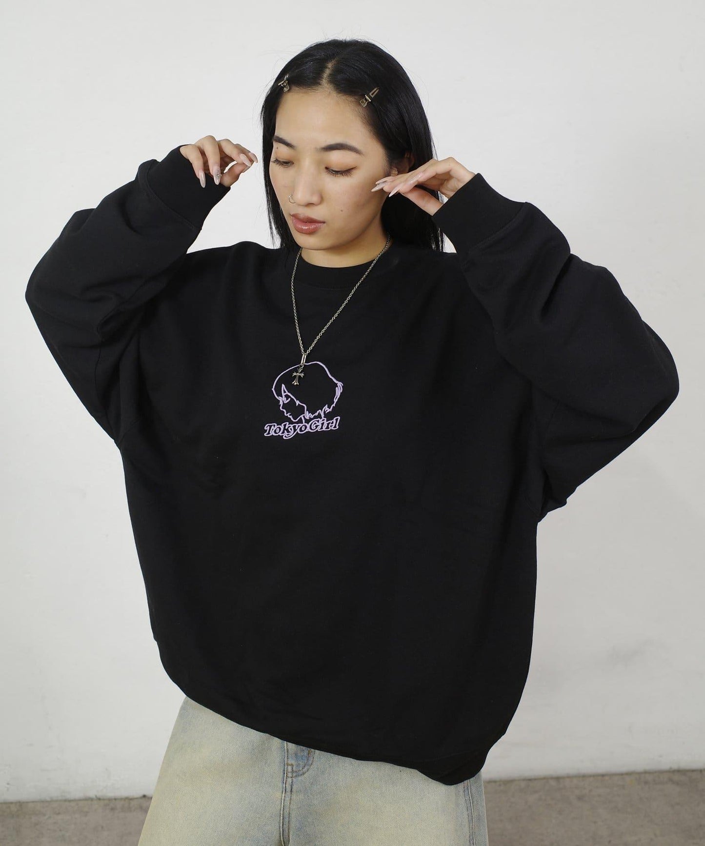 /2尺寸【東京女孩】3D刺繡logo圓領