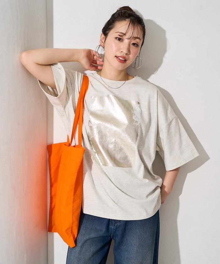 箔印圖案 大尺寸 短袖襯衫