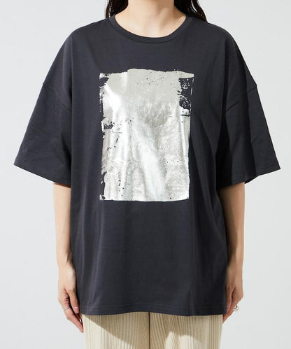 箔印圖案 大尺寸 短袖襯衫