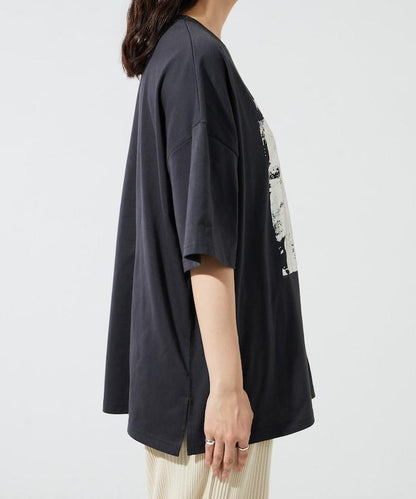 箔印圖案 大尺寸 短袖襯衫