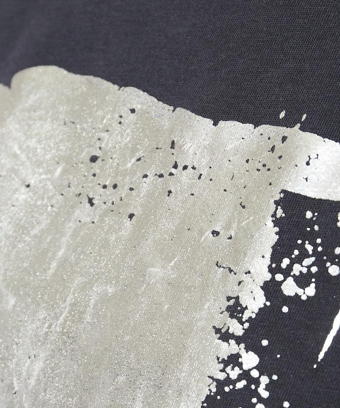 箔印圖案 大尺寸 短袖襯衫