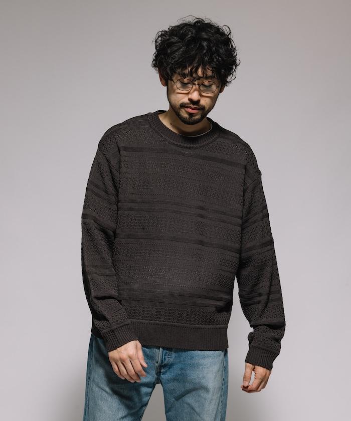傳統條紋圓領針織衫