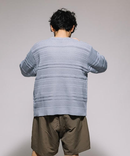 傳統條紋圓領針織衫