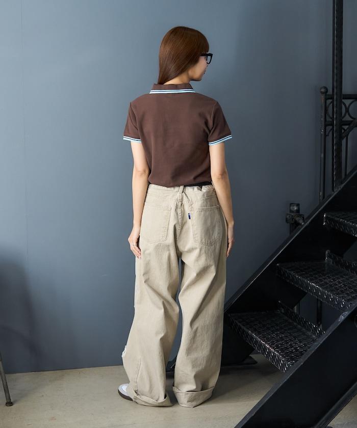 聯名 線條設計一點刺繡Polo衫