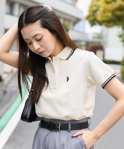 聯名 線條設計一點刺繡Polo衫