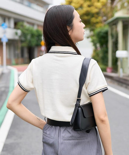 聯名 線條設計一點刺繡Polo衫