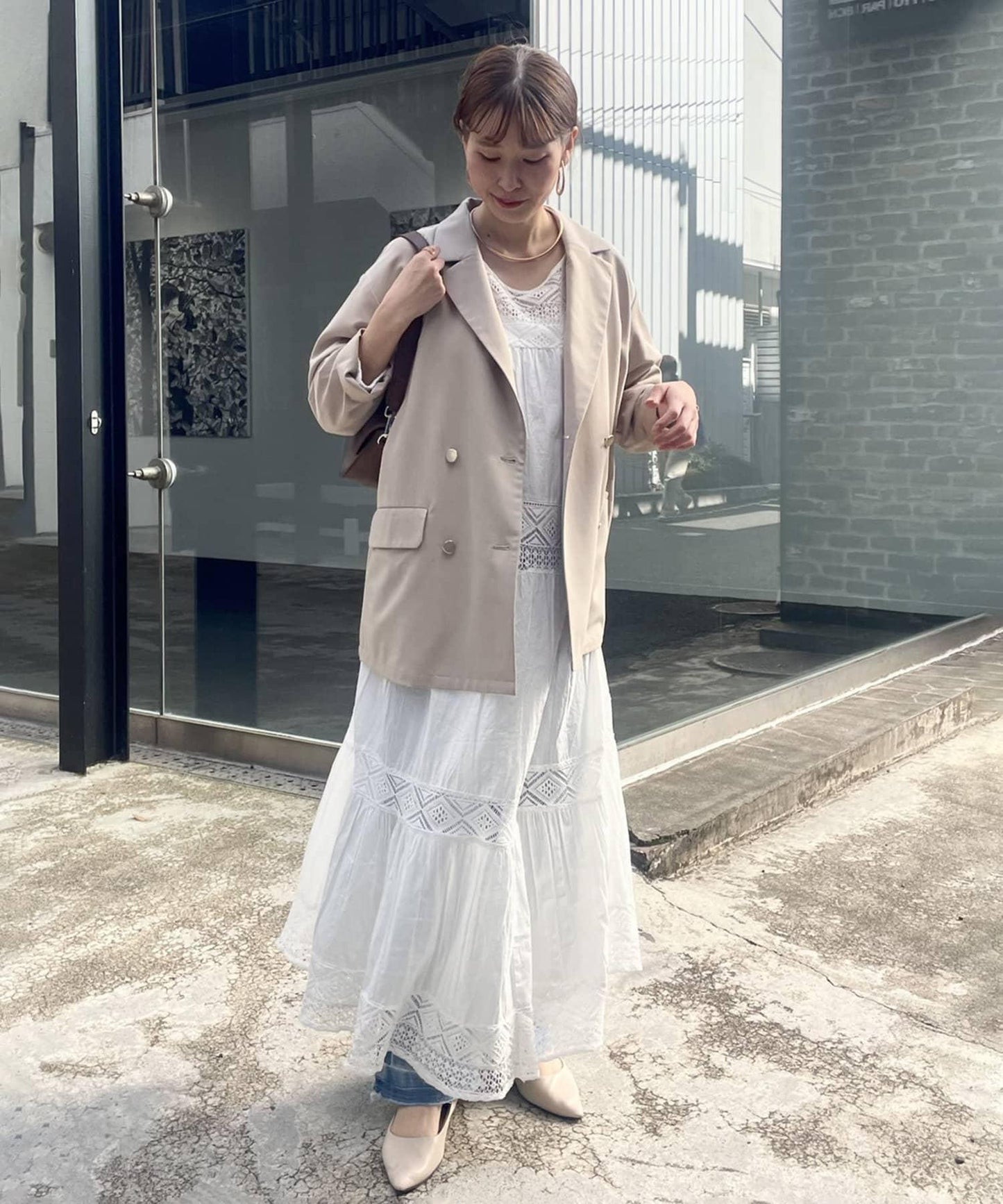 【@kana_18s】【India系列】蕾絲拼接長款連衣裙