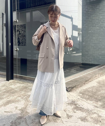 【@kana_18s】【India系列】蕾絲拼接長款連衣裙