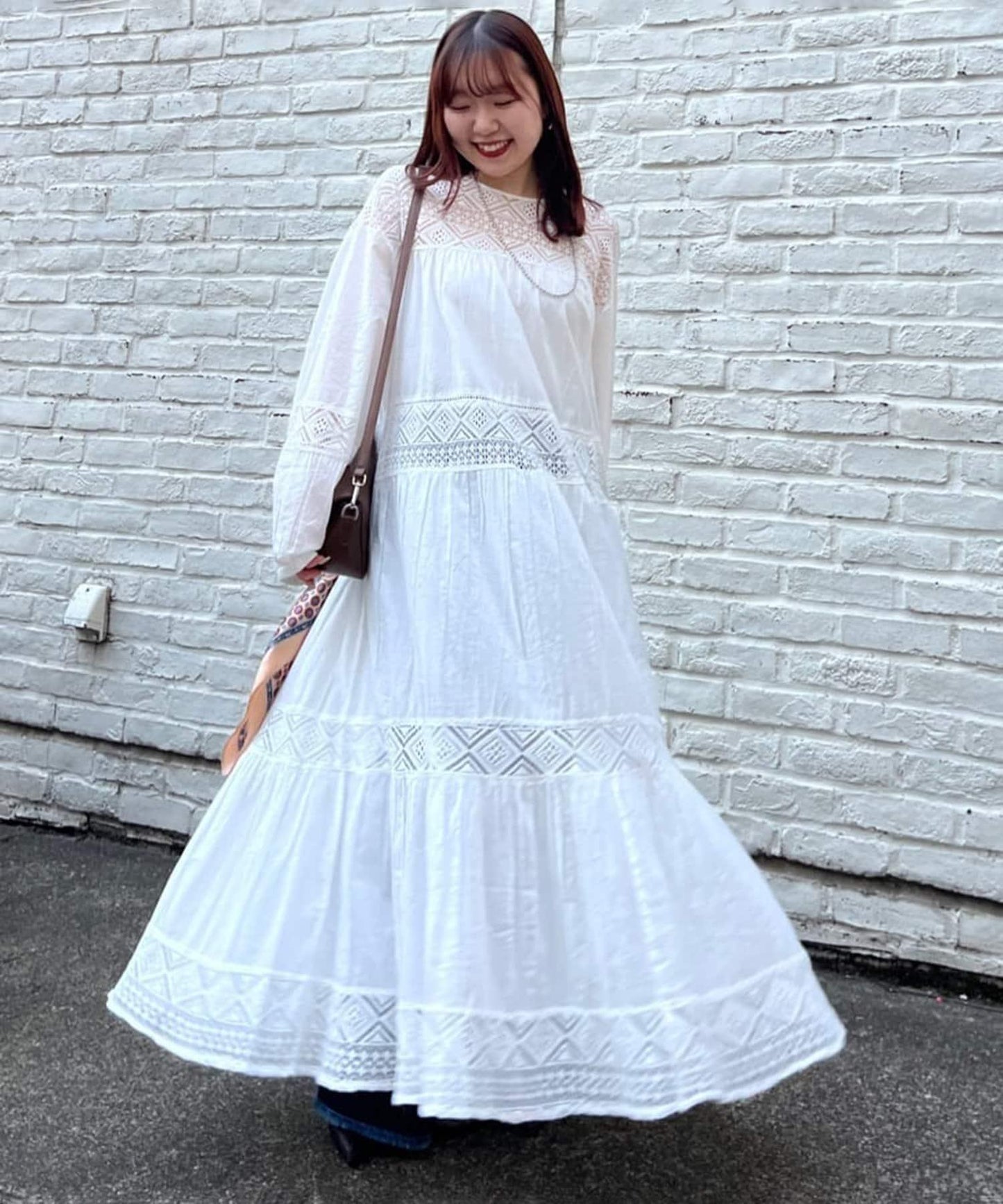 【@kana_18s】【India系列】蕾絲拼接長款連衣裙