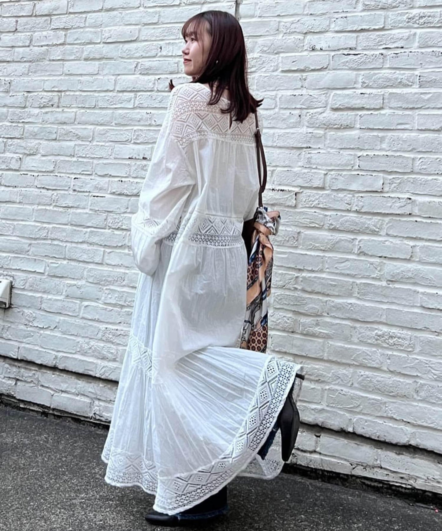 【@kana_18s】【India系列】蕾絲拼接長款連衣裙
