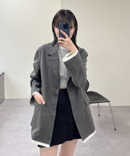 下襬疊層夾克