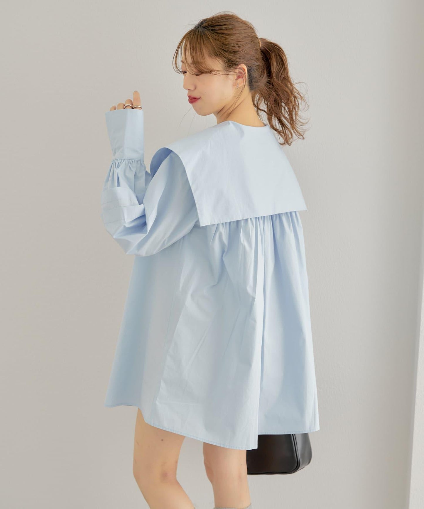 【SALON by Chico】大領帆布迷你連衣裙