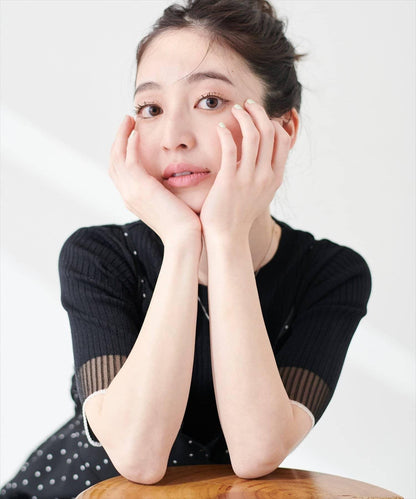 袖口透視強撚針織衫