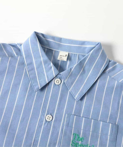 【連衣裙】條紋格子襯衫