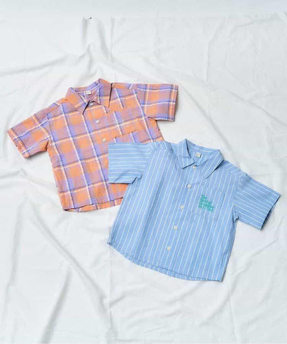 【連衣裙】條紋格子襯衫