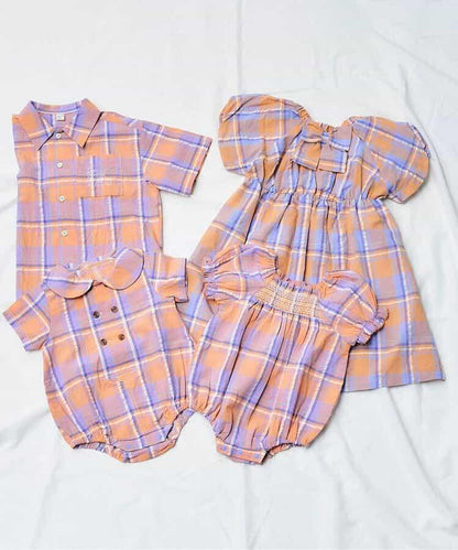 【連衣裙】條紋格子襯衫