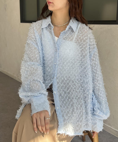 流蘇透視襯衫