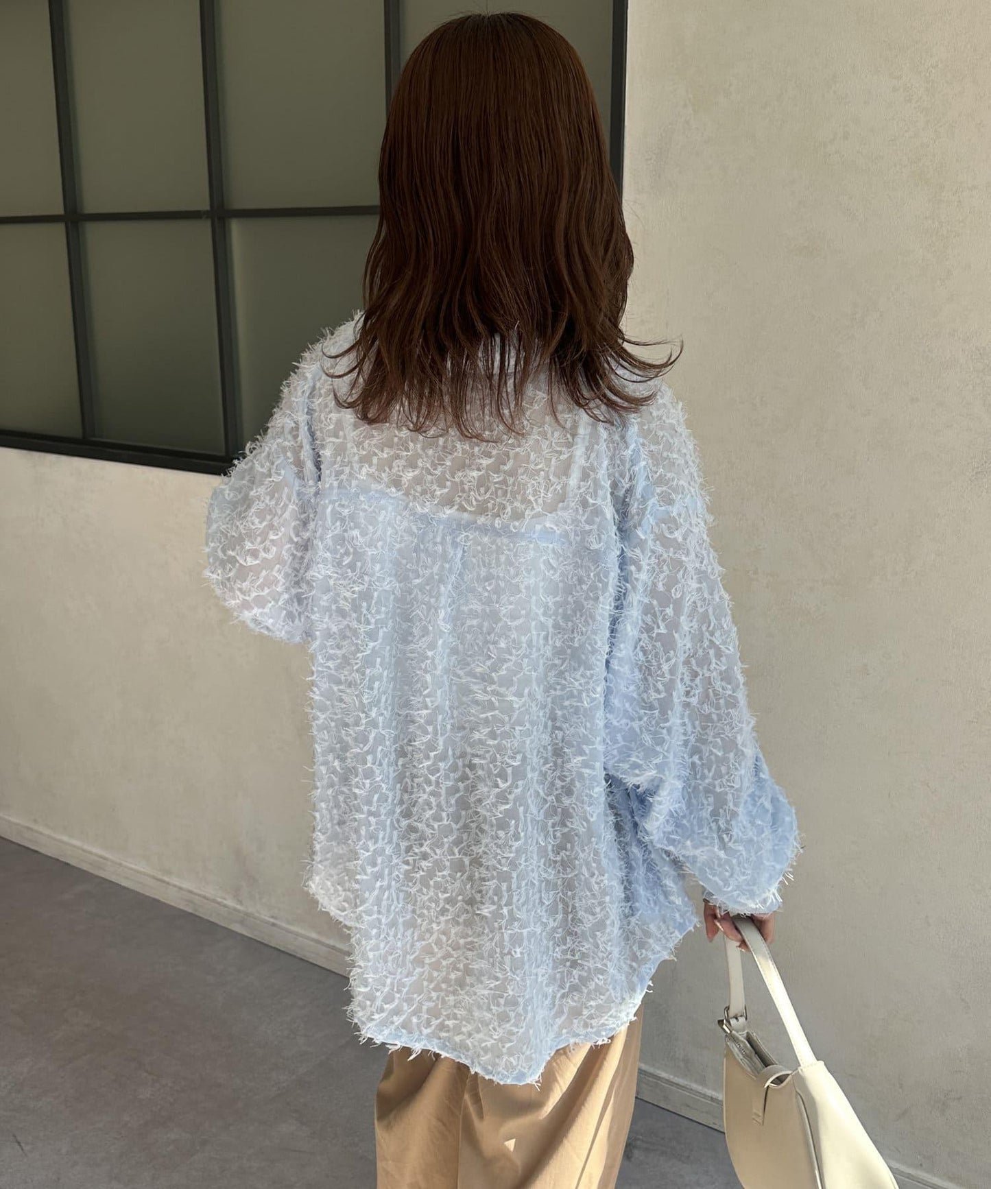 流蘇透視襯衫