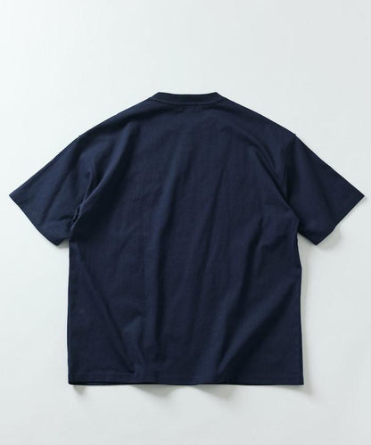 大尺寸 刺繡點綴 圓領 T恤 / 花