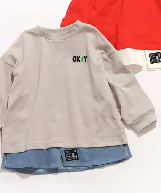 下襬疊層圓領T-shirt