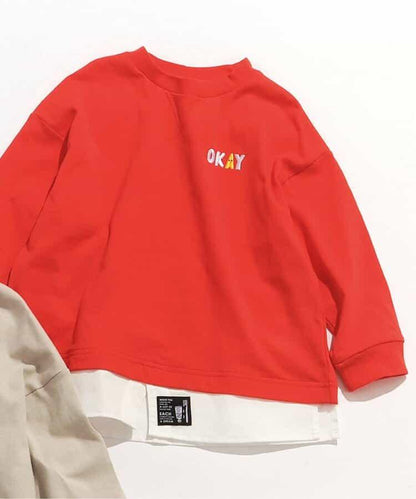 下襬疊層圓領T-shirt