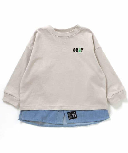 下襬疊層圓領T-shirt