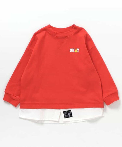 下襬疊層圓領T-shirt