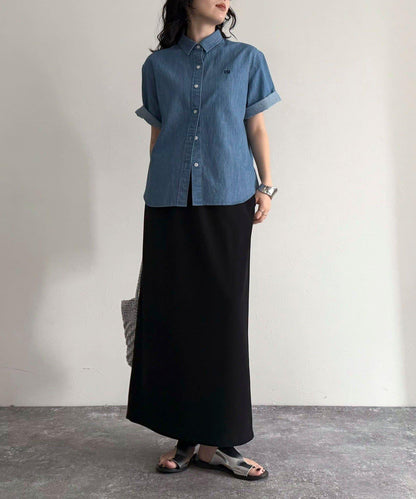 FR刺繡短袖襯衫