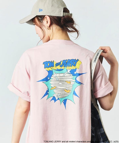 TOM＆JERRY / 《貓和老鼠》 聯名 大尺寸 印花背面 圓領 T恤 【限定推出】