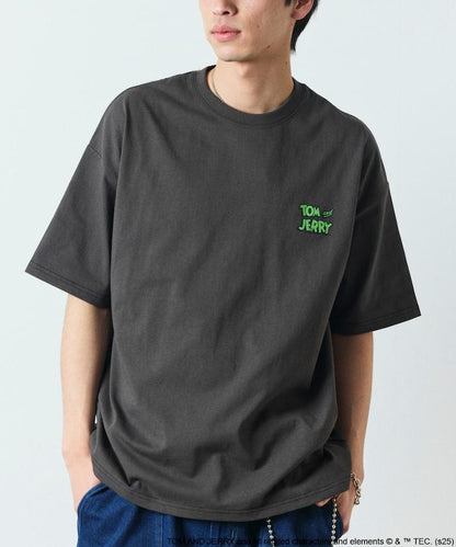 TOM＆JERRY / 《貓和老鼠》 聯名 大尺寸 印花背面 圓領 T恤 【限定推出】