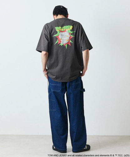 TOM＆JERRY / 《貓和老鼠》 聯名 大尺寸 印花背面 圓領 T恤 【限定推出】