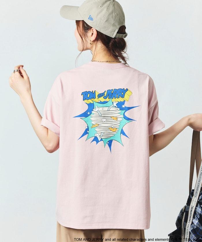 TOM＆JERRY / 《貓和老鼠》 聯名 大尺寸 印花背面 圓領 T恤 【限定推出】