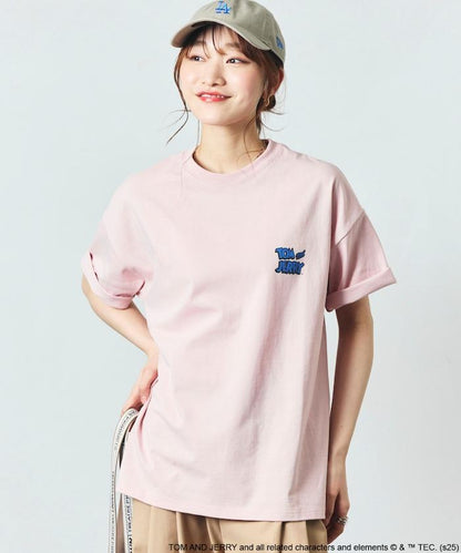 TOM＆JERRY / 《貓和老鼠》 聯名 大尺寸 印花背面 圓領 T恤 【限定推出】