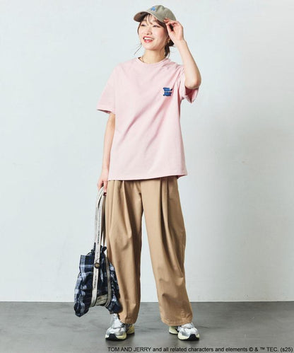 TOM＆JERRY / 《貓和老鼠》 聯名 大尺寸 印花背面 圓領 T恤 【限定推出】