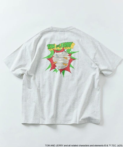 TOM＆JERRY / 《貓和老鼠》 聯名 大尺寸 印花背面 圓領 T恤 【限定推出】