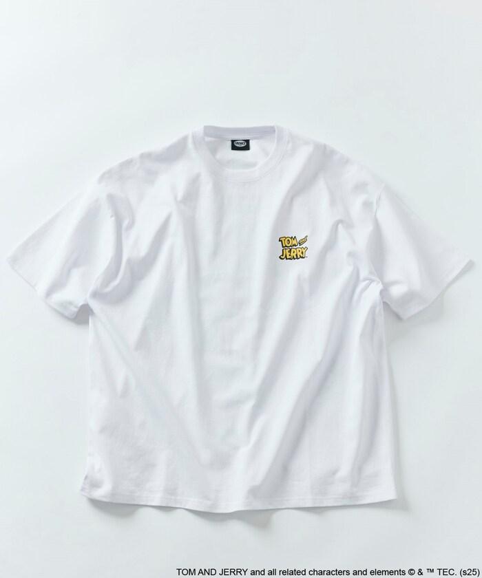 TOM＆JERRY / 《貓和老鼠》 聯名 大尺寸 印花背面 圓領 T恤 【限定推出】
