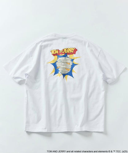 TOM＆JERRY / 《貓和老鼠》 聯名 大尺寸 印花背面 圓領 T恤 【限定推出】