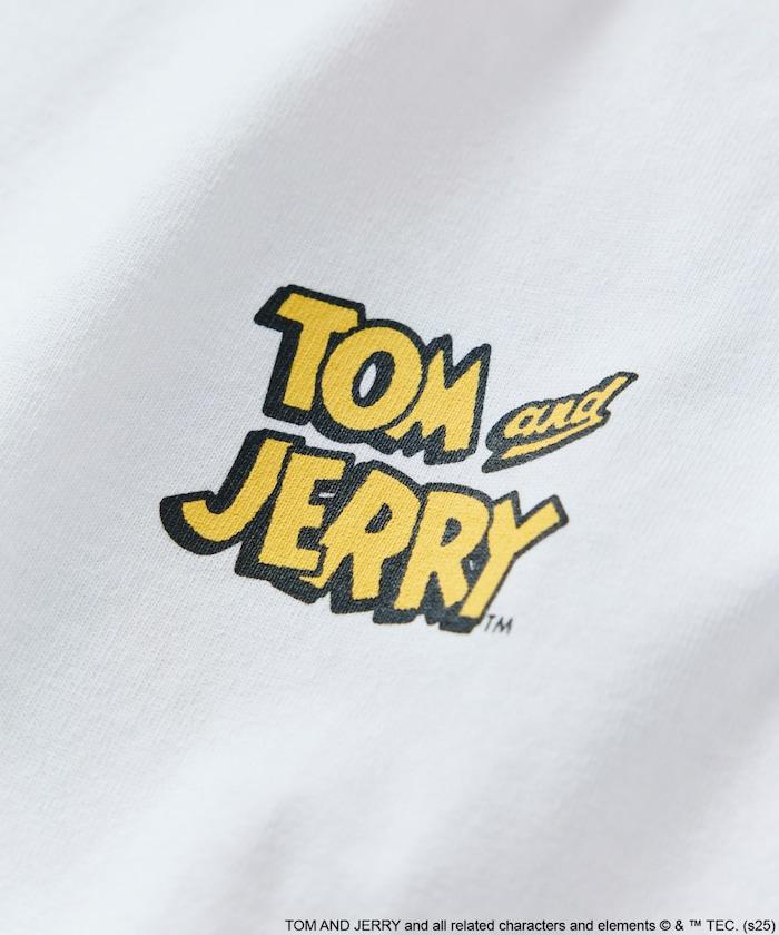 TOM＆JERRY / 《貓和老鼠》 聯名 大尺寸 印花背面 圓領 T恤 【限定推出】