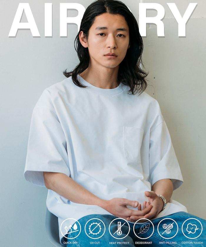 《AIR》DRY 高功能材料 7.7盎司 大尺寸 圓領口袋T恤/吸溼快乾/遮熱/防紫外線