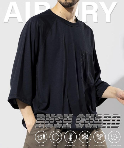 《AIR》DRY 高功能材料 防曬衣 大尺寸 圓領 短袖T恤/接觸冷感/遮熱/防紫外線/吸溼速幹