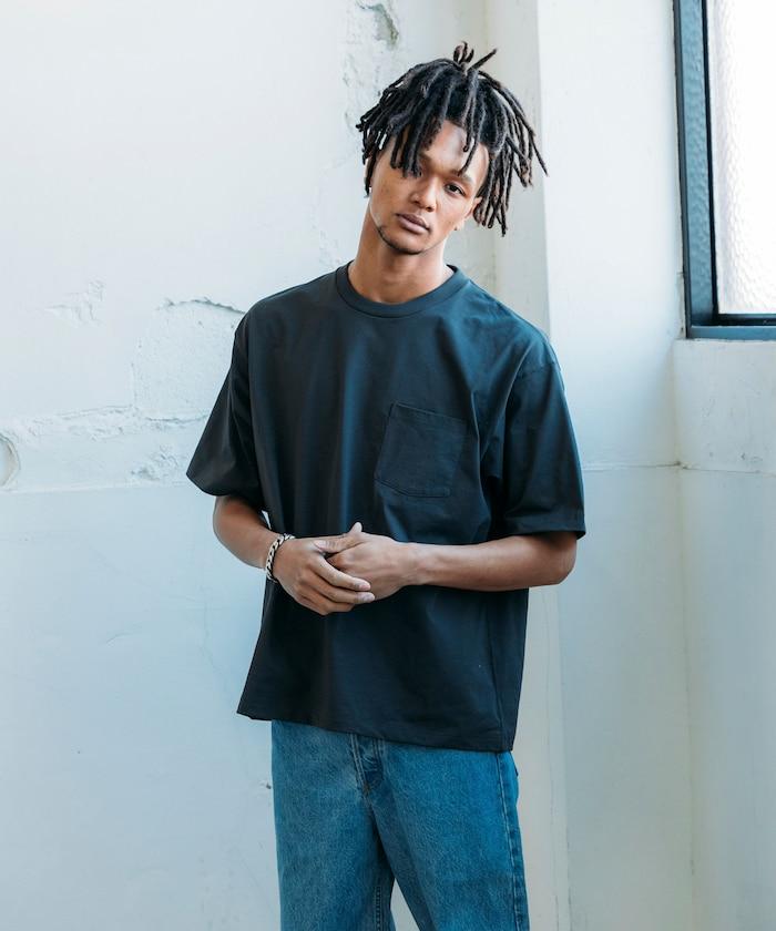 《AIR》DRY 高功能材料 7.7盎司 大尺寸 圓領口袋T恤/吸溼快乾/遮熱/防紫外線