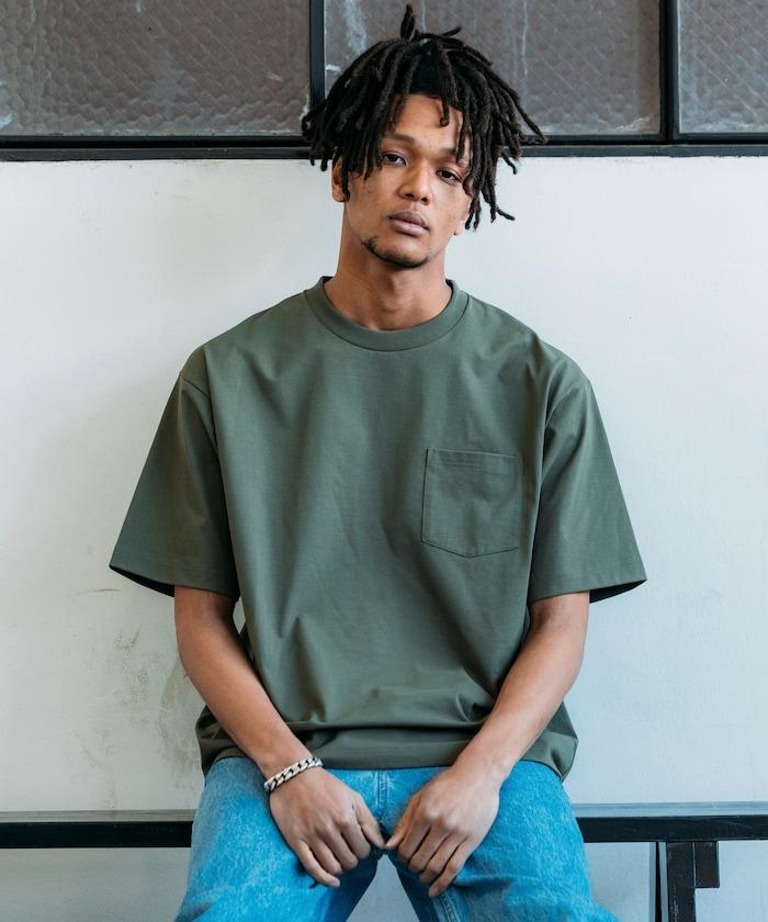 《AIR》DRY 高功能材料 7.7盎司 大尺寸 圓領口袋T恤/吸溼快乾/遮熱/防紫外線