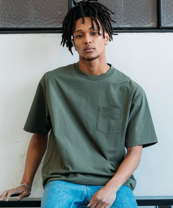 《AIR》DRY 高功能材料 7.7盎司 大尺寸 圓領口袋T恤/吸溼快乾/遮熱/防紫外線