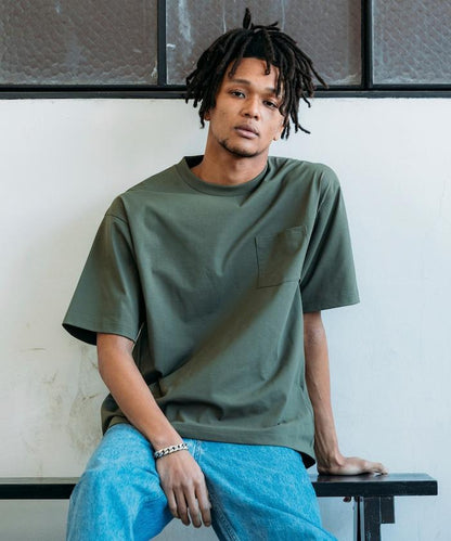 《AIR》DRY 高功能材料 7.7盎司 大尺寸 圓領口袋T恤/吸溼快乾/遮熱/防紫外線